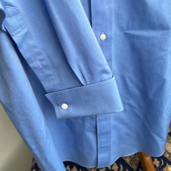 Brooks Brothers size 17 Regular-Fit blue Dress shirt with French cuffs - Picture 3 of 7